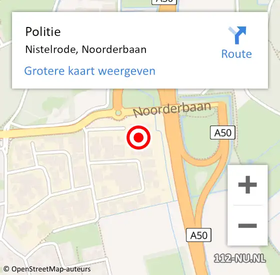 Locatie op kaart van de 112 melding: Politie Nistelrode, Noorderbaan op 13 april 2024 23:24