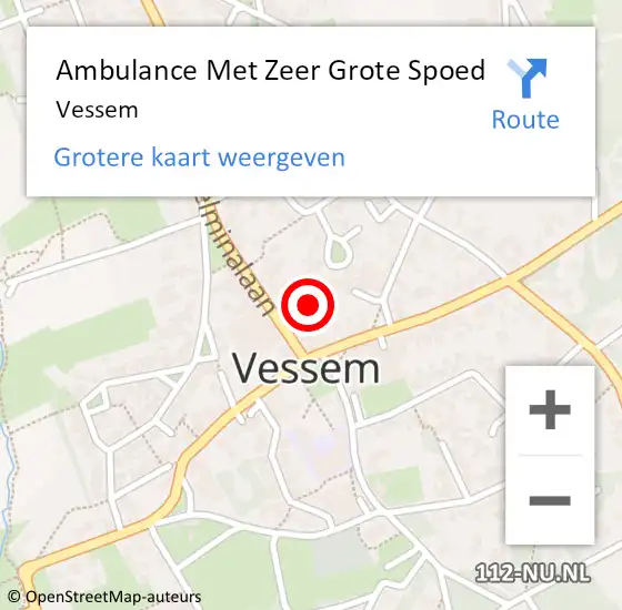 Locatie op kaart van de 112 melding: Ambulance Met Zeer Grote Spoed Naar Vessem op 13 april 2024 23:38