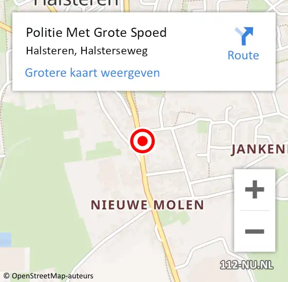 Locatie op kaart van de 112 melding: Politie Met Grote Spoed Naar Halsteren, Halsterseweg op 14 april 2024 01:21