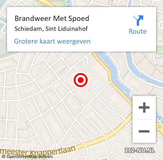 Locatie op kaart van de 112 melding: Brandweer Met Spoed Naar Schiedam, Sint Liduinahof op 14 april 2024 03:28