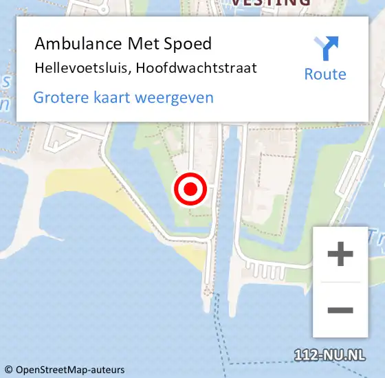 Locatie op kaart van de 112 melding: Ambulance Met Spoed Naar Hellevoetsluis, Hoofdwachtstraat op 14 april 2024 03:37