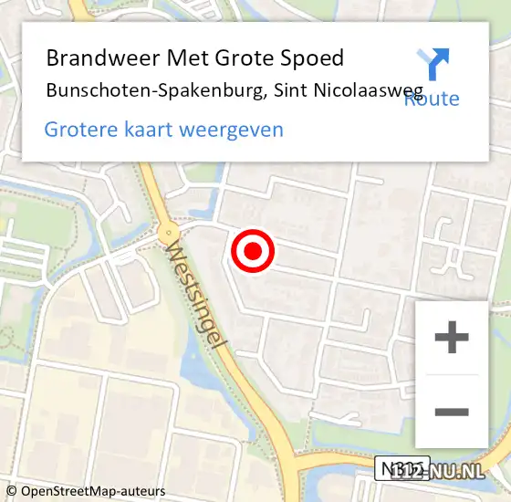 Locatie op kaart van de 112 melding: Brandweer Met Grote Spoed Naar Bunschoten-Spakenburg, Sint Nicolaasweg op 14 april 2024 03:42
