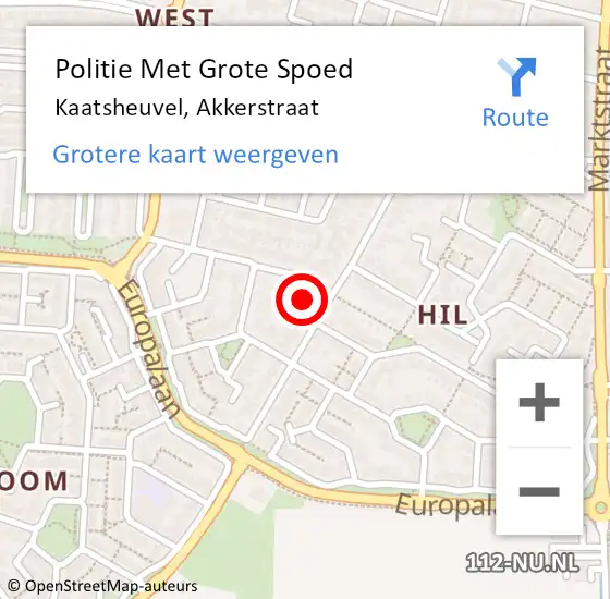 Locatie op kaart van de 112 melding: Politie Met Grote Spoed Naar Kaatsheuvel, Akkerstraat op 14 april 2024 04:33