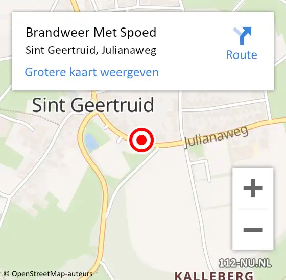 Locatie op kaart van de 112 melding: Brandweer Met Spoed Naar Sint Geertruid, Julianaweg op 14 april 2024 04:55