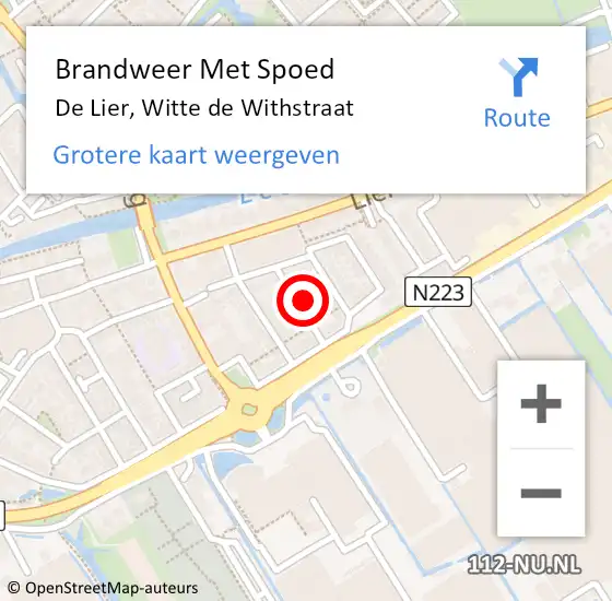 Locatie op kaart van de 112 melding: Brandweer Met Spoed Naar De Lier, Witte de Withstraat op 14 april 2024 06:49