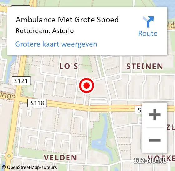 Locatie op kaart van de 112 melding: Ambulance Met Grote Spoed Naar Rotterdam, Asterlo op 14 april 2024 07:39