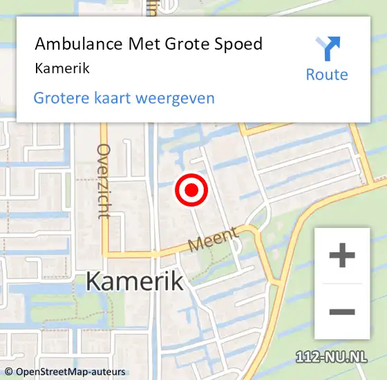 Locatie op kaart van de 112 melding: Ambulance Met Grote Spoed Naar Kamerik op 14 april 2024 07:58