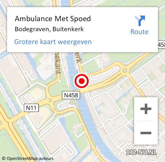 Locatie op kaart van de 112 melding: Ambulance Met Spoed Naar Bodegraven, Buitenkerk op 14 april 2024 09:08