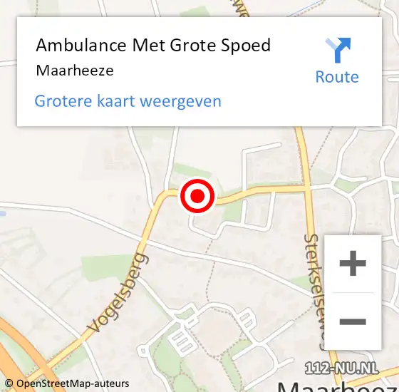 Locatie op kaart van de 112 melding: Ambulance Met Grote Spoed Naar Maarheeze op 14 april 2024 09:24