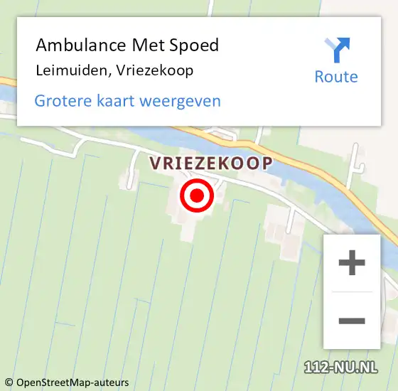 Locatie op kaart van de 112 melding: Ambulance Met Spoed Naar Leimuiden, Vriezekoop op 14 april 2024 10:03