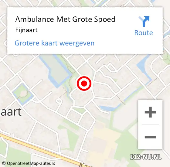 Locatie op kaart van de 112 melding: Ambulance Met Grote Spoed Naar Fijnaart op 14 april 2024 10:09