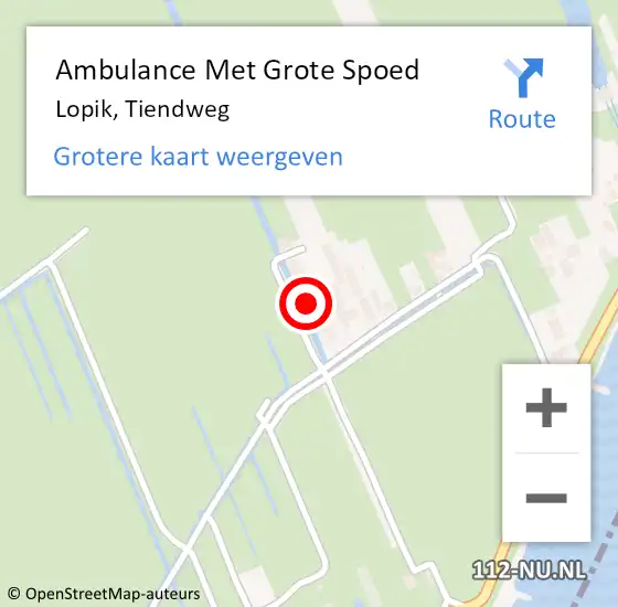 Locatie op kaart van de 112 melding: Ambulance Met Grote Spoed Naar Lopik, Tiendweg op 14 april 2024 10:12