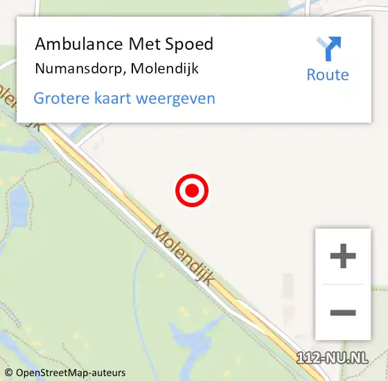 Locatie op kaart van de 112 melding: Ambulance Met Spoed Naar Numansdorp, Molendijk op 14 april 2024 10:18