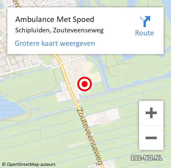 Locatie op kaart van de 112 melding: Ambulance Met Spoed Naar Schipluiden, Zouteveenseweg op 14 april 2024 10:54