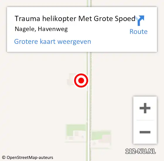 Locatie op kaart van de 112 melding: Trauma helikopter Met Grote Spoed Naar Nagele, Havenweg op 14 april 2024 11:00