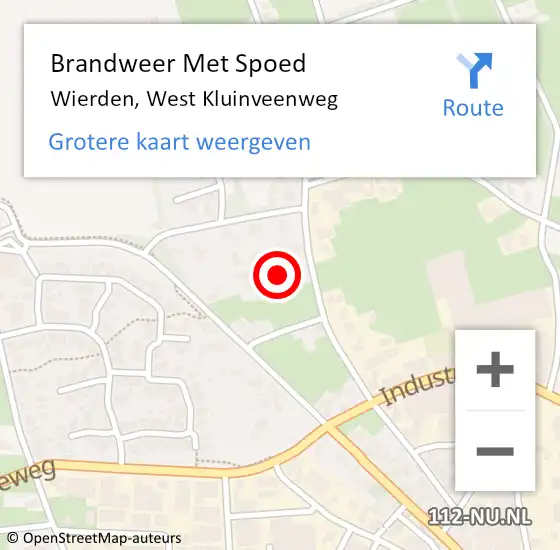 Locatie op kaart van de 112 melding: Brandweer Met Spoed Naar Wierden, West Kluinveenweg op 14 april 2024 11:03
