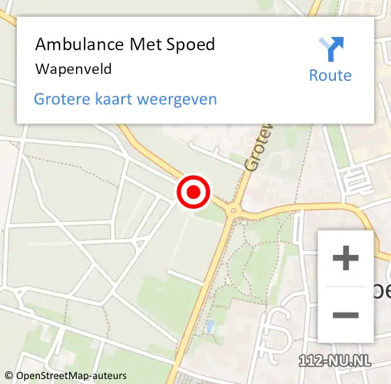 Locatie op kaart van de 112 melding: Ambulance Met Spoed Naar Wapenveld op 14 april 2024 11:14