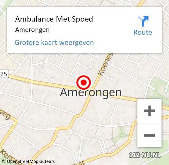 Locatie op kaart van de 112 melding: Ambulance Met Spoed Naar Amerongen op 14 april 2024 11:34