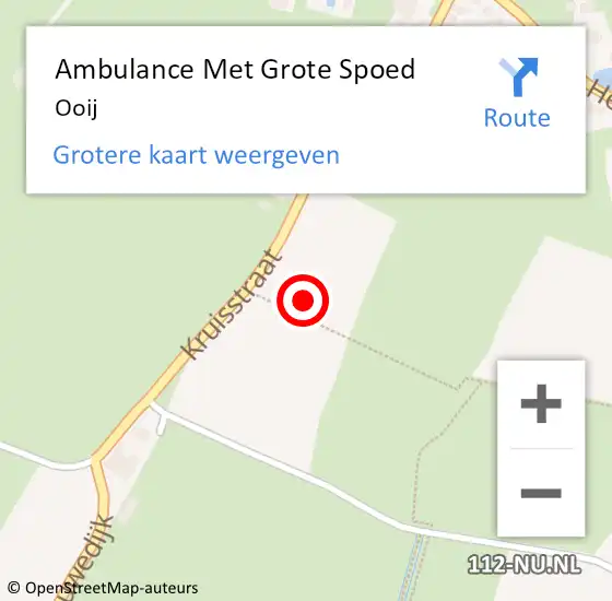 Locatie op kaart van de 112 melding: Ambulance Met Grote Spoed Naar Ooij op 14 april 2024 11:36