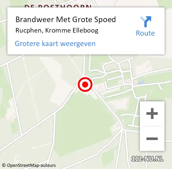 Locatie op kaart van de 112 melding: Brandweer Met Grote Spoed Naar Rucphen, Kromme Elleboog op 14 april 2024 12:10