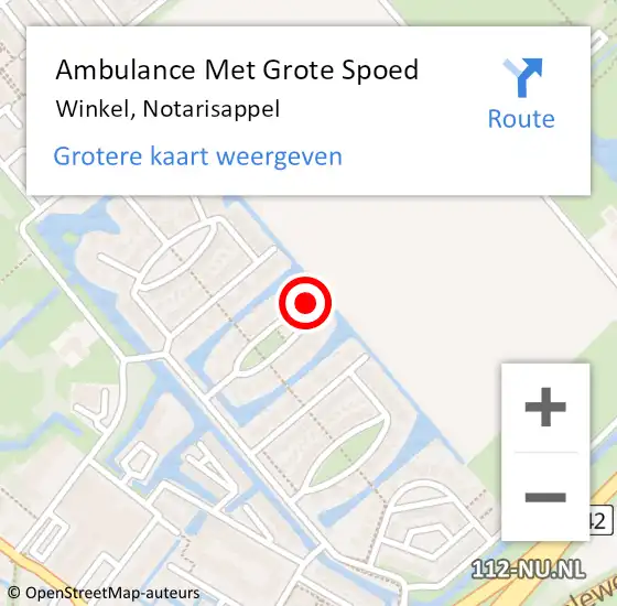 Locatie op kaart van de 112 melding: Ambulance Met Grote Spoed Naar Winkel, Notarisappel op 14 april 2024 12:12