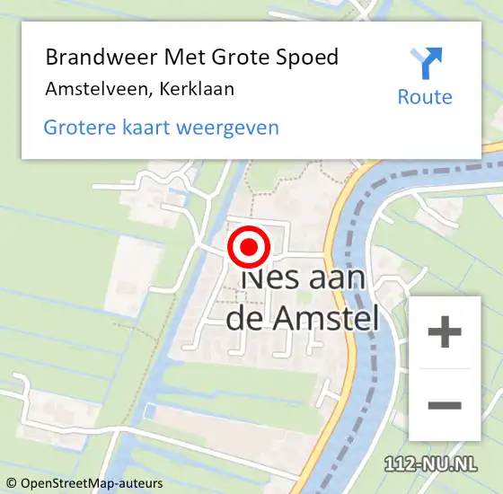 Locatie op kaart van de 112 melding: Brandweer Met Grote Spoed Naar Amstelveen, Kerklaan op 14 april 2024 12:32