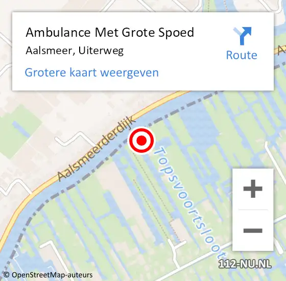 Locatie op kaart van de 112 melding: Ambulance Met Grote Spoed Naar Aalsmeer, Uiterweg op 14 april 2024 14:36