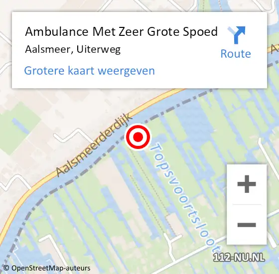 Locatie op kaart van de 112 melding: Ambulance Met Zeer Grote Spoed Naar Aalsmeer, Uiterweg op 14 april 2024 14:36