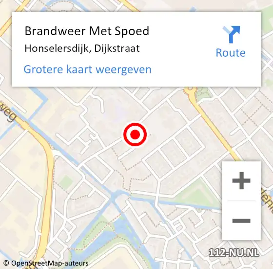 Locatie op kaart van de 112 melding: Brandweer Met Spoed Naar Honselersdijk, Dijkstraat op 14 april 2024 14:43