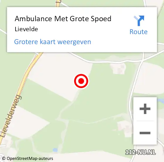 Locatie op kaart van de 112 melding: Ambulance Met Grote Spoed Naar Lievelde op 14 april 2024 14:45