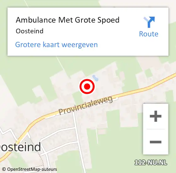 Locatie op kaart van de 112 melding: Ambulance Met Grote Spoed Naar Oosteind op 14 april 2024 15:38