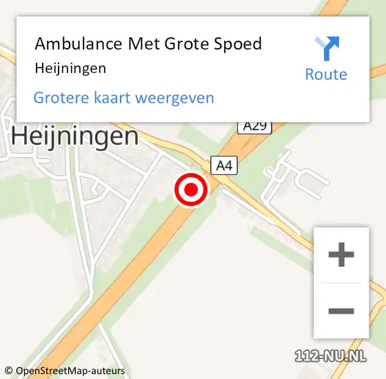 Locatie op kaart van de 112 melding: Ambulance Met Grote Spoed Naar Heijningen op 14 april 2024 15:50