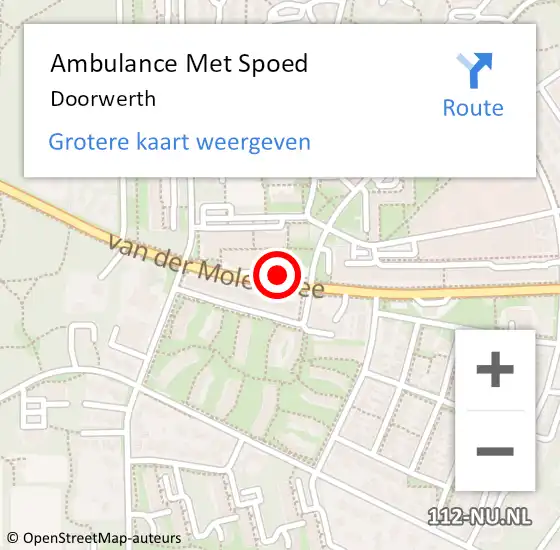 Locatie op kaart van de 112 melding: Ambulance Met Spoed Naar Doorwerth op 14 april 2024 15:51