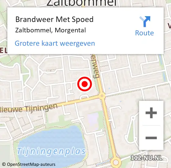 Locatie op kaart van de 112 melding: Brandweer Met Spoed Naar Zaltbommel, Morgental op 14 april 2024 17:07