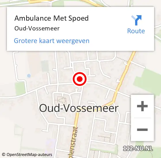 Locatie op kaart van de 112 melding: Ambulance Met Spoed Naar Oud-Vossemeer op 14 april 2024 17:25
