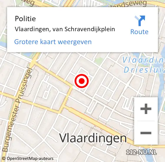 Locatie op kaart van de 112 melding: Politie Vlaardingen, van Schravendijkplein op 14 april 2024 17:27