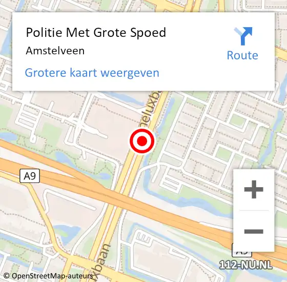 Locatie op kaart van de 112 melding: Politie Met Grote Spoed Naar Amstelveen op 14 april 2024 19:44