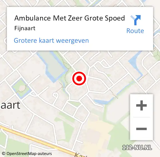 Locatie op kaart van de 112 melding: Ambulance Met Zeer Grote Spoed Naar Fijnaart op 14 april 2024 21:26