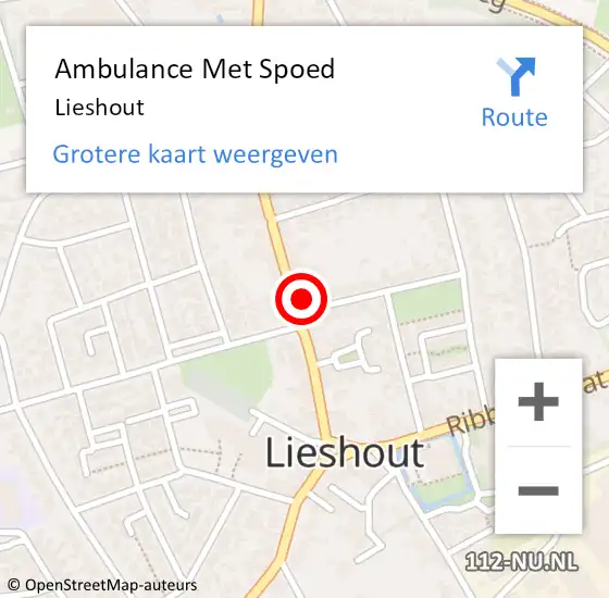 Locatie op kaart van de 112 melding: Ambulance Met Spoed Naar Lieshout op 14 april 2024 21:54