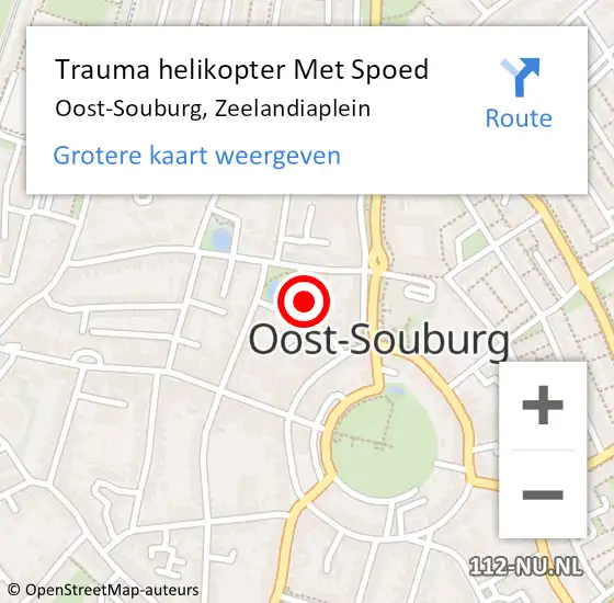 Locatie op kaart van de 112 melding: Trauma helikopter Met Spoed Naar Oost-Souburg, Zeelandiaplein op 14 april 2024 22:15