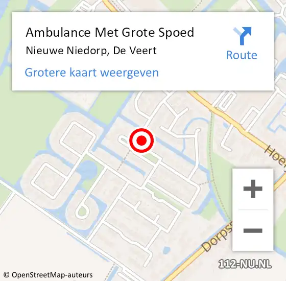 Locatie op kaart van de 112 melding: Ambulance Met Grote Spoed Naar Nieuwe Niedorp, De Veert op 15 april 2024 00:16