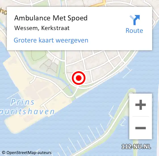 Locatie op kaart van de 112 melding: Ambulance Met Spoed Naar Wessem, Kerkstraat op 2 oktober 2014 13:26