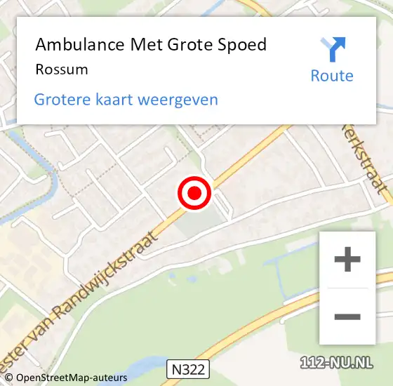 Locatie op kaart van de 112 melding: Ambulance Met Grote Spoed Naar Rossum op 15 april 2024 01:08
