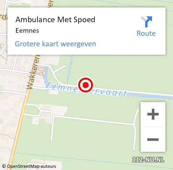 Locatie op kaart van de 112 melding: Ambulance Met Spoed Naar Eemnes op 15 april 2024 01:34