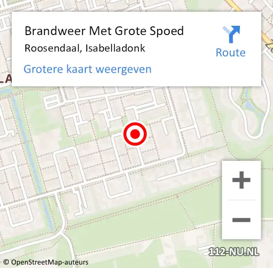 Locatie op kaart van de 112 melding: Brandweer Met Grote Spoed Naar Roosendaal, Isabelladonk op 15 april 2024 03:39