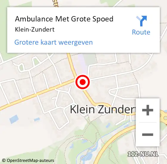 Locatie op kaart van de 112 melding: Ambulance Met Grote Spoed Naar Klein-Zundert op 15 april 2024 04:55