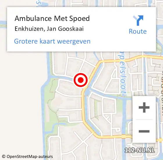 Locatie op kaart van de 112 melding: Ambulance Met Spoed Naar Enkhuizen, Jan Gooskaai op 15 april 2024 05:16
