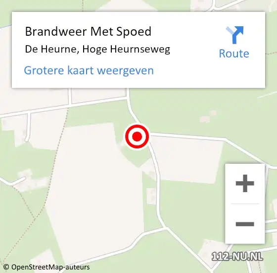 Locatie op kaart van de 112 melding: Brandweer Met Spoed Naar De Heurne, Hoge Heurnseweg op 15 april 2024 06:35