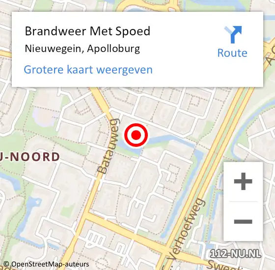 Locatie op kaart van de 112 melding: Brandweer Met Spoed Naar Nieuwegein, Apolloburg op 15 april 2024 07:56