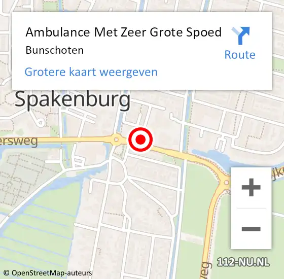 Locatie op kaart van de 112 melding: Ambulance Met Zeer Grote Spoed Naar Bunschoten-Spakenburg op 15 april 2024 08:05